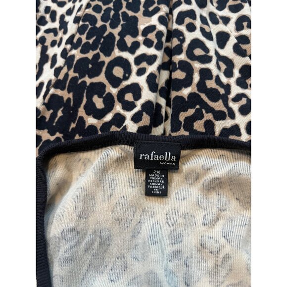Rafaella Womens Leopard Print Zip-Up Lightweight Cotton Jacket Size 2X Animal - Picture 6 of 8